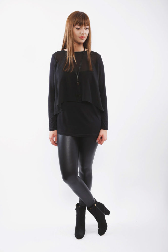 (27) Black sheer top