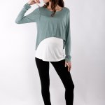 Κολάν total black και μπλουζα double colour top