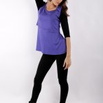 Κολάν total black και μπλούζα purple chic