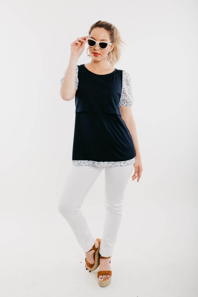 Μπλούζα θηλασμού flower sleeve